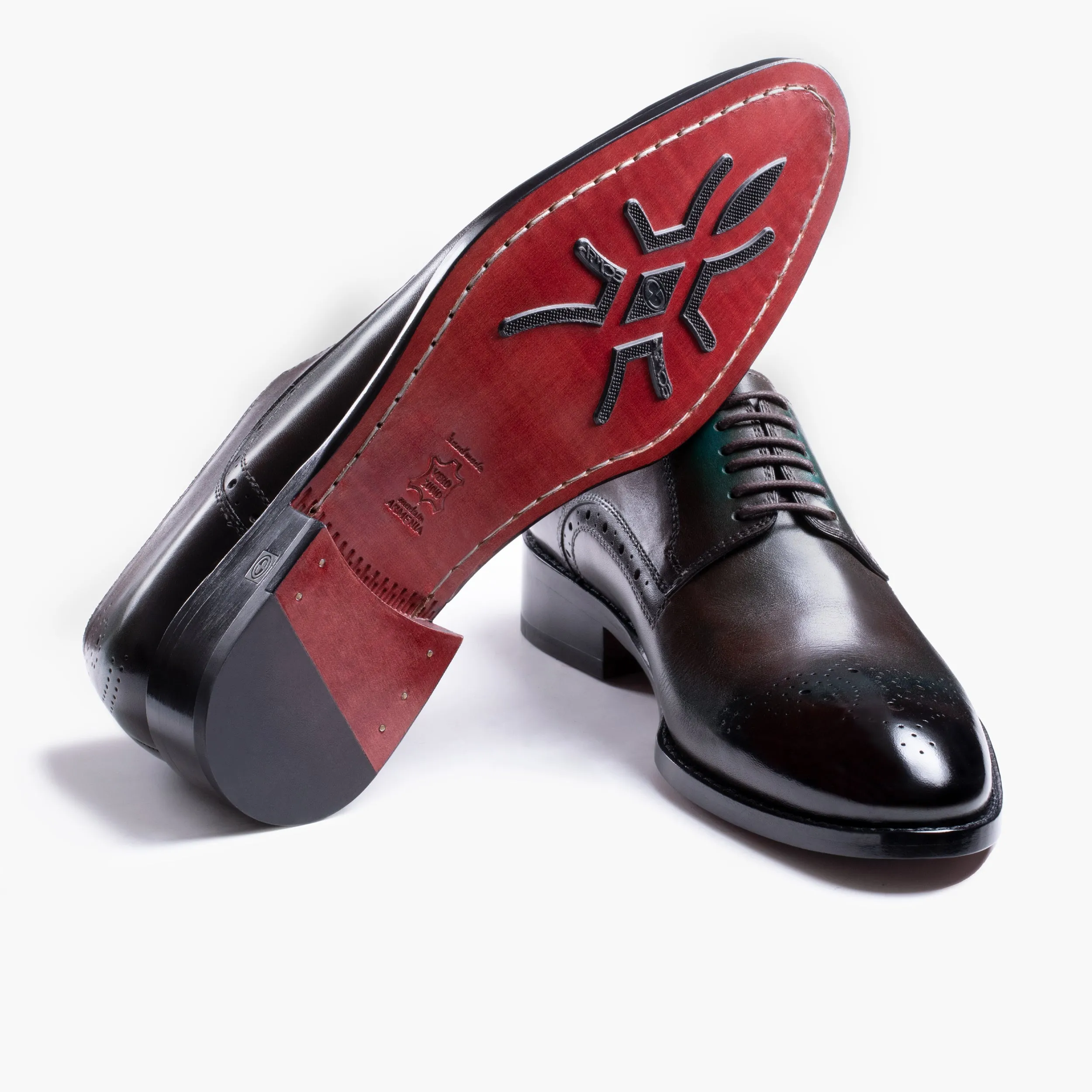 Men’s Brown & Emerald Patina Leather Derby sold by Armos product image thumbnail 4