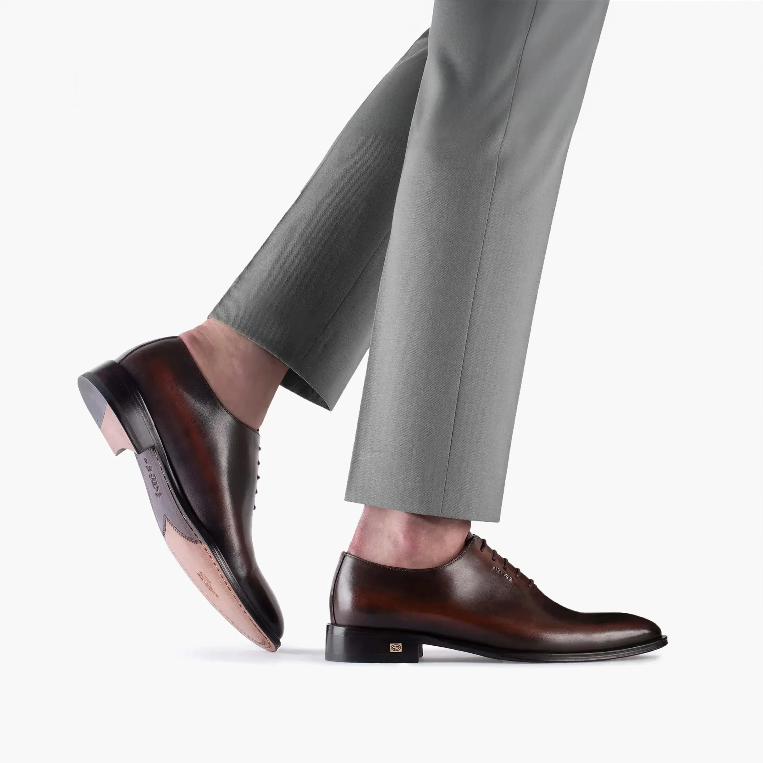 Men’s Brown Patina Leather Wholecut Oxford sold by Armos product image thumbnail 2