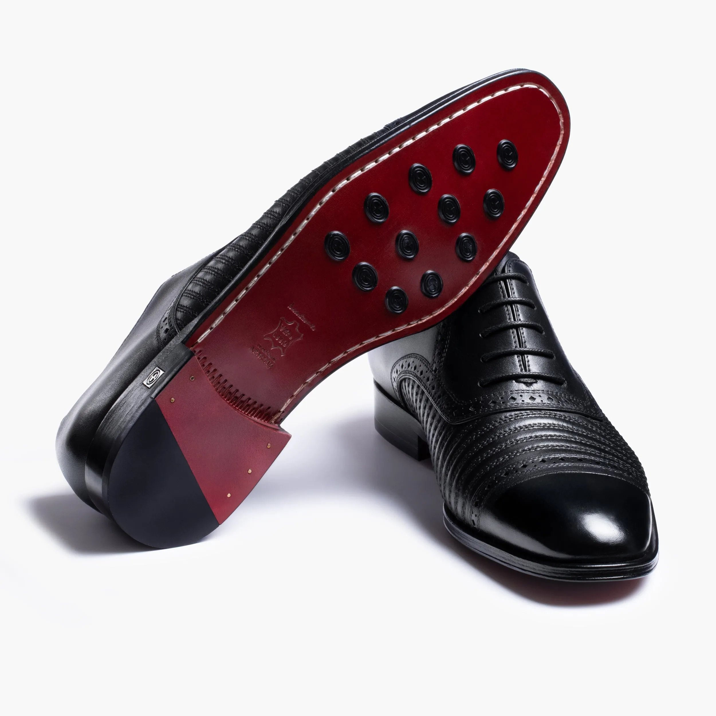 Men’s Black Textured Leather Brogue Oxford sold by Armos product image thumbnail 4