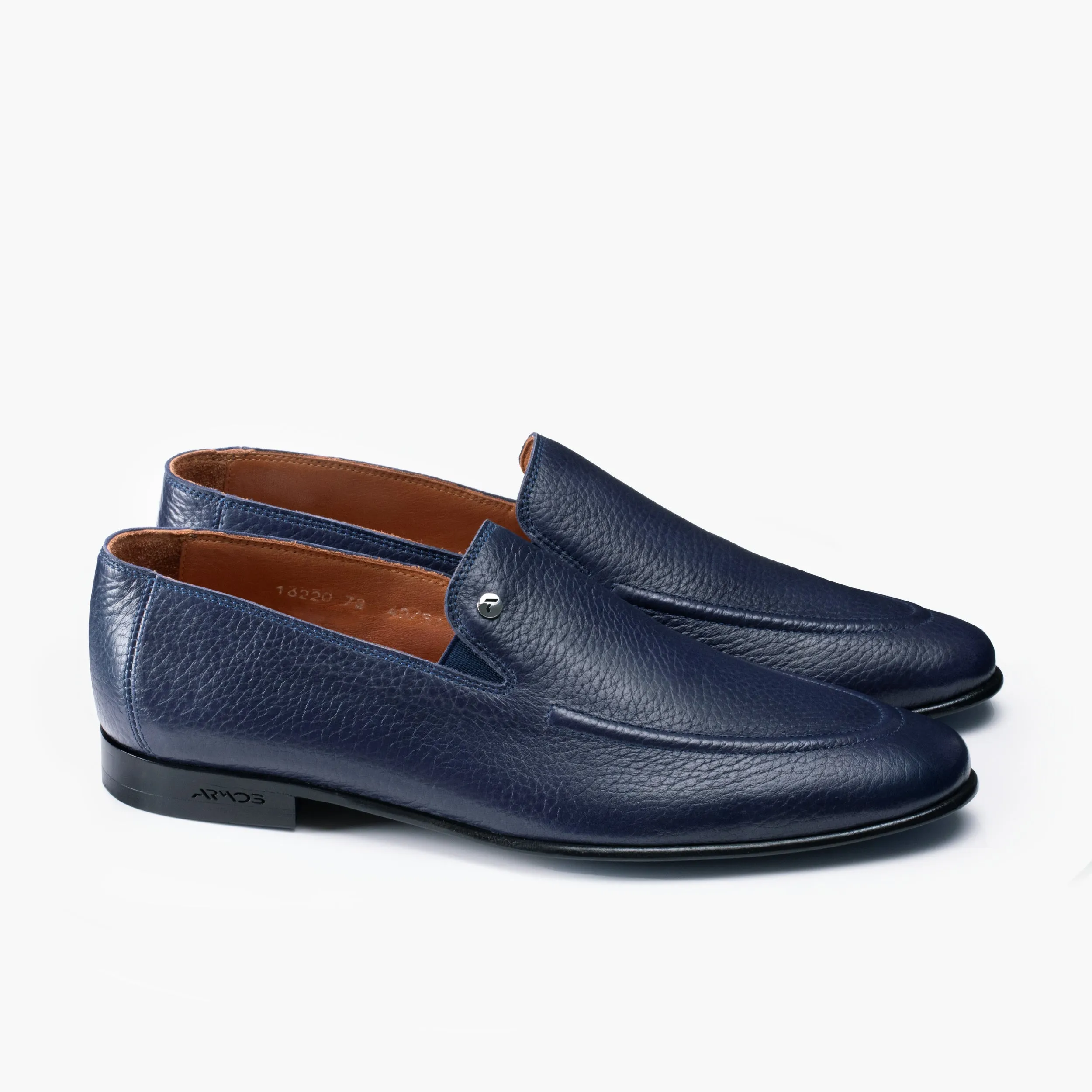 Men's Navy Deer Leather Loafer sold by Armos product image thumbnail 3