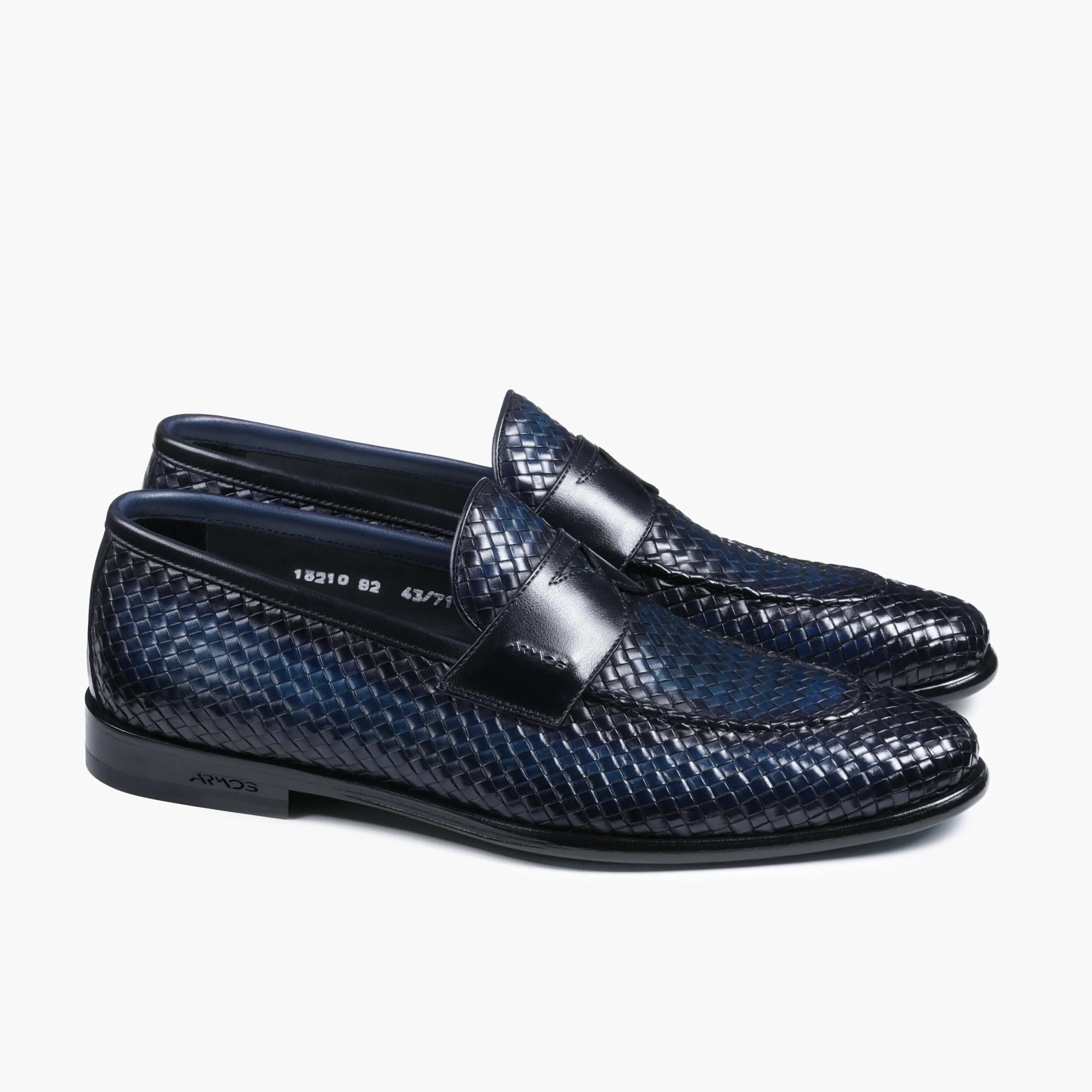 Men's Blue Woven Leather Penny Loafer sold by Armos product image thumbnail 3
