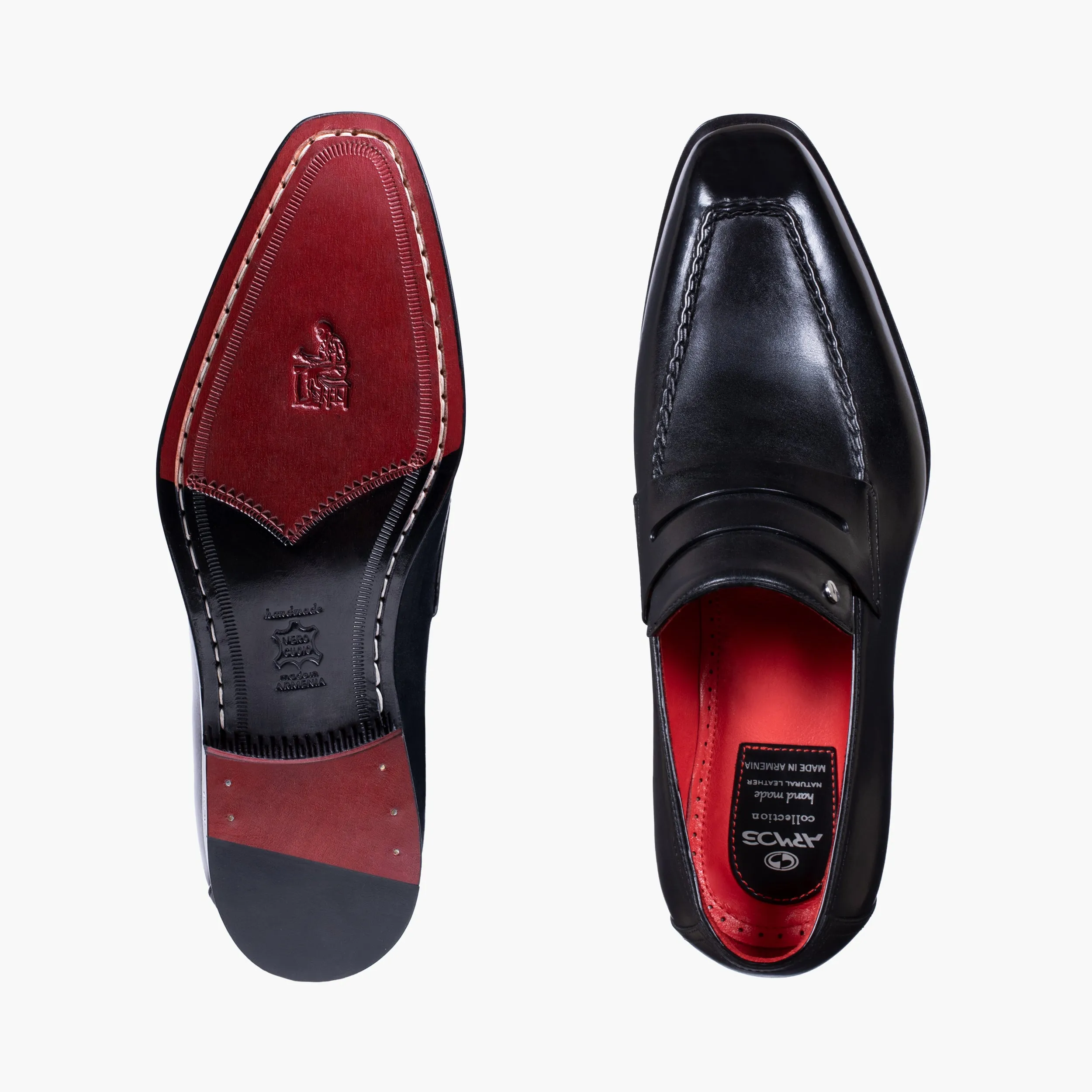 Men's Classic Black Leather Penny Loafer sold by Armos product image thumbnail 5