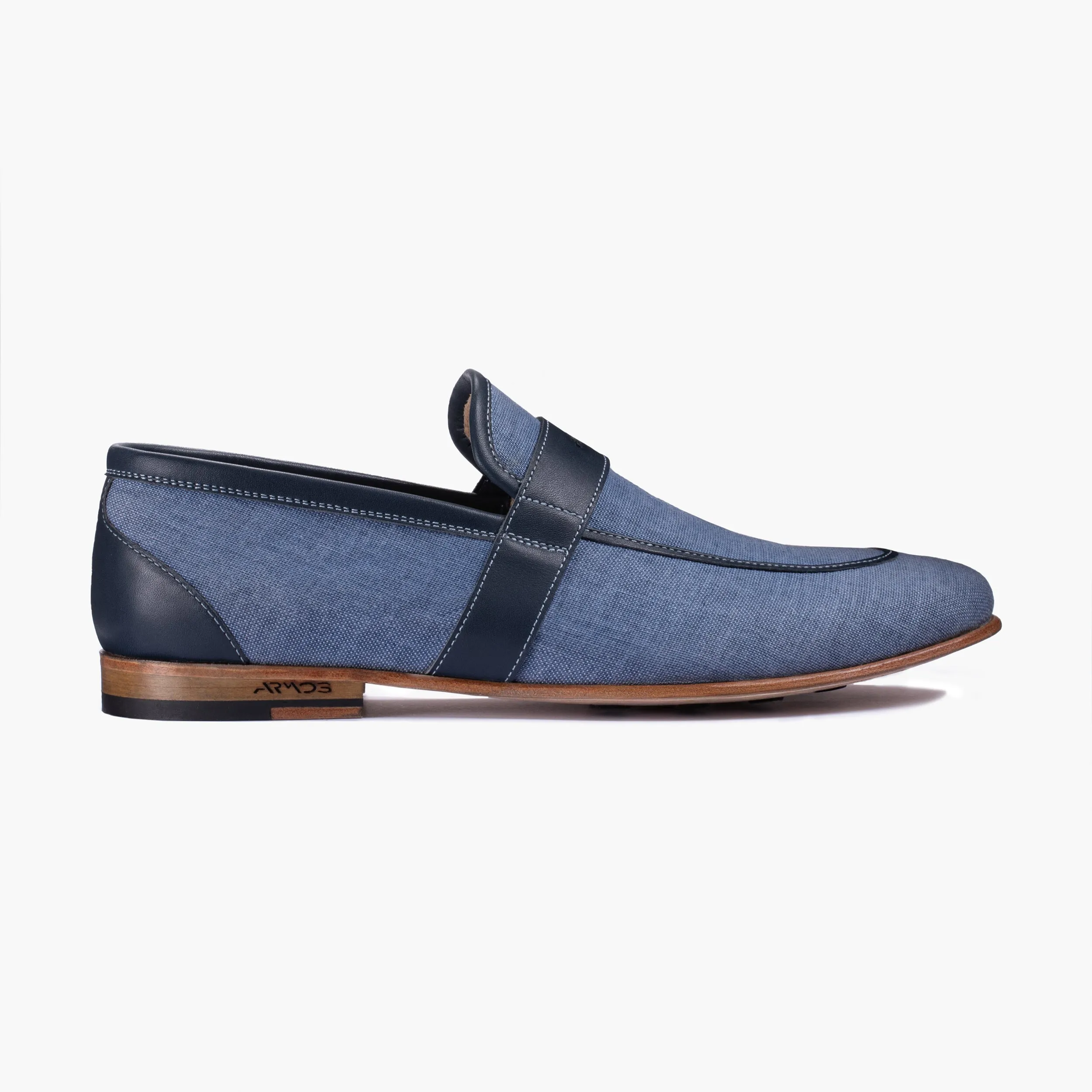 Men’s Blue Denim Penny Loafer sold by Armos