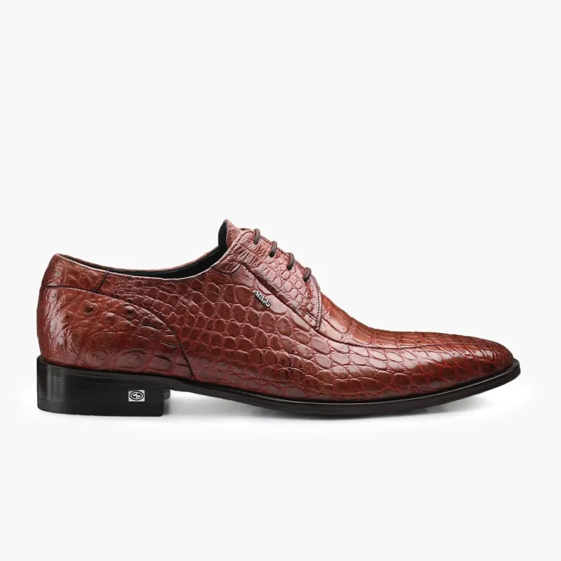 Men's Brown Crocodile Leather Oxford made by Armos