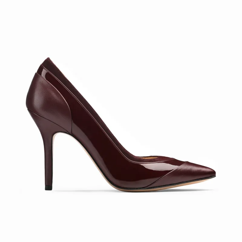 Women's Burgundy Pointed-toe Pump made by Armos