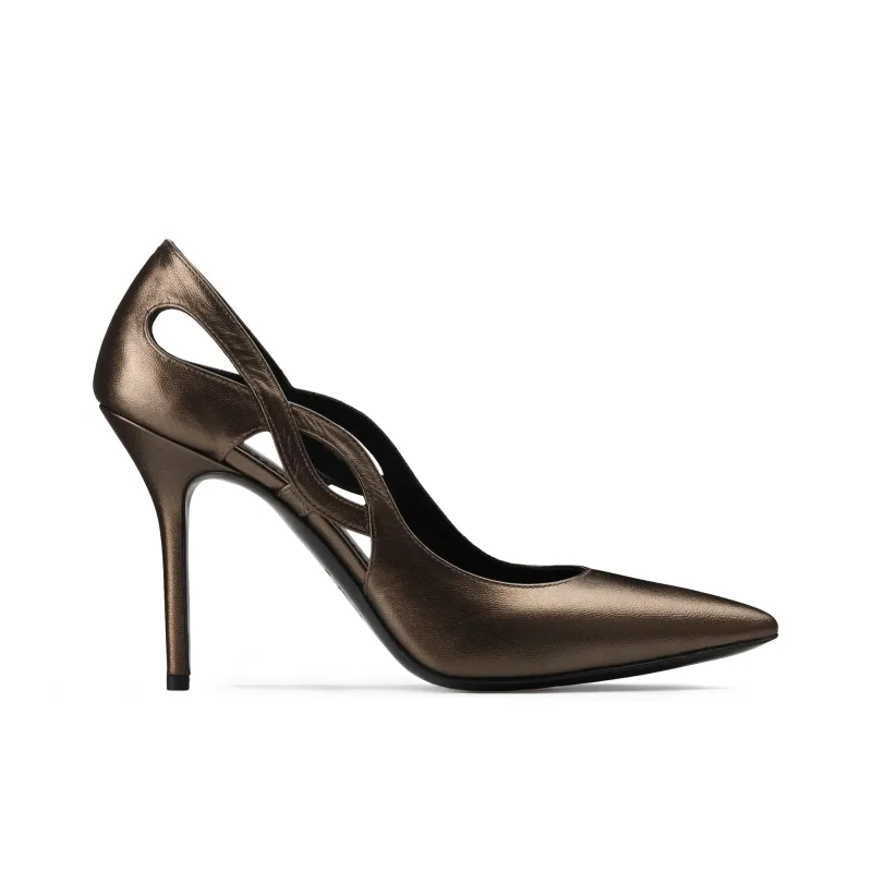 Women’s Bronze Leather Pump made by Armos
