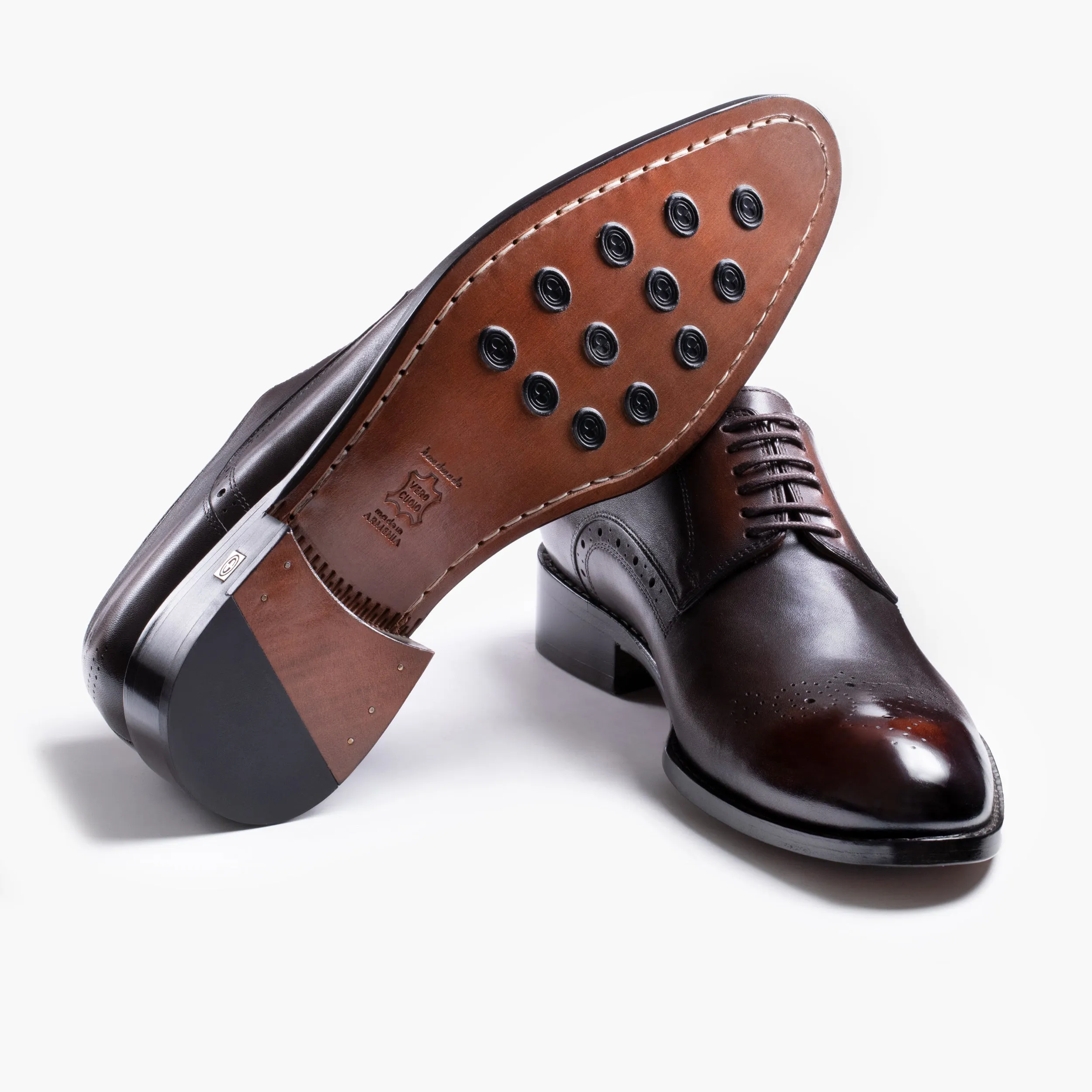 Men’s Brown Patina Leather Derby sold by Armos product image thumbnail 5