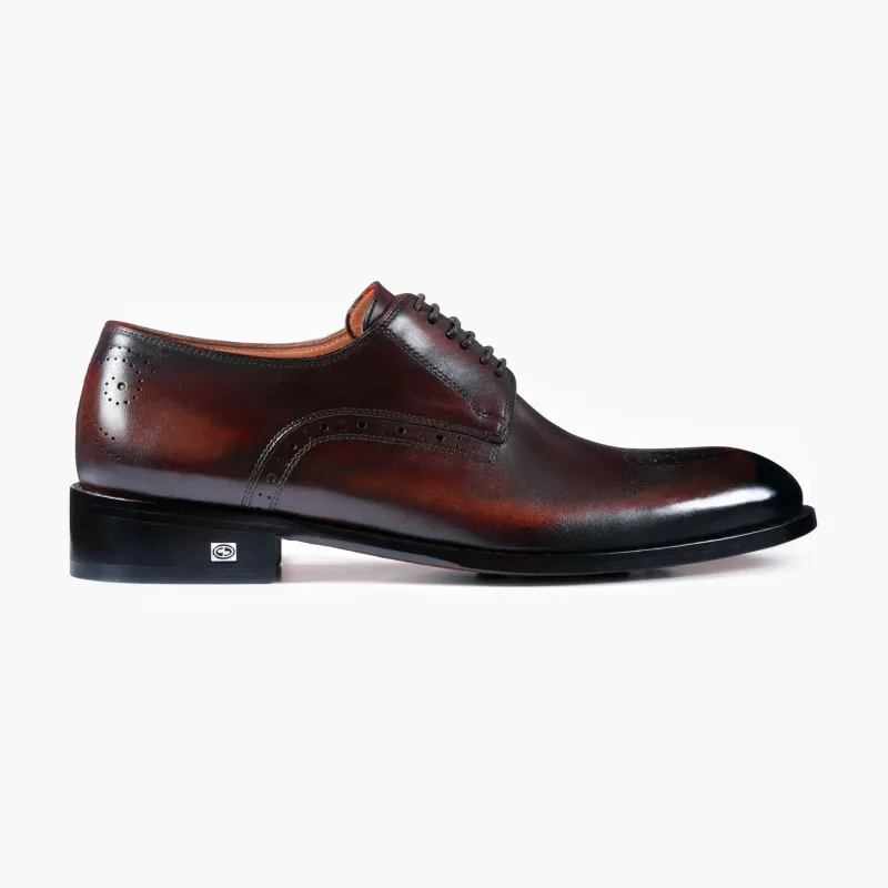 Men’s Brown Patina Leather Derby made by Armos