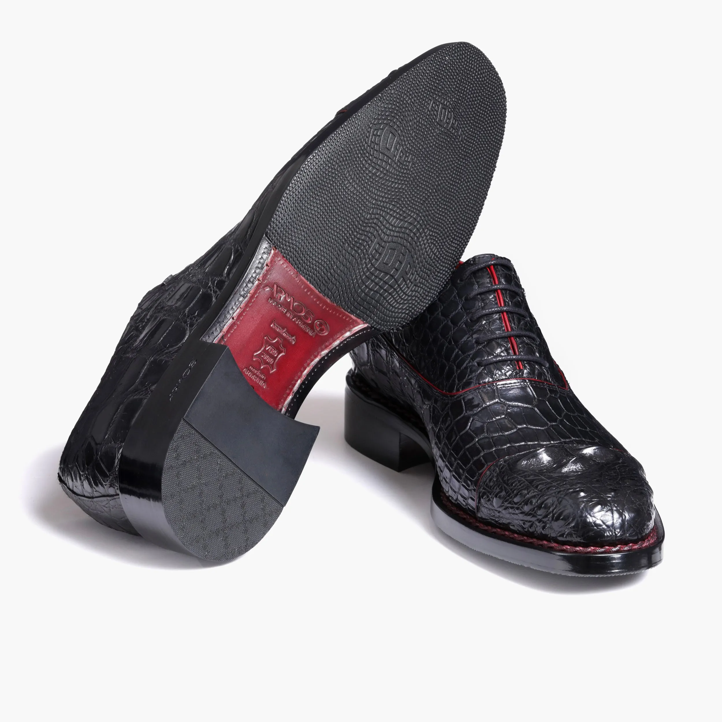 Men’s Black Crocodile Leather Cap Toe Oxford sold by Armos product image thumbnail 4