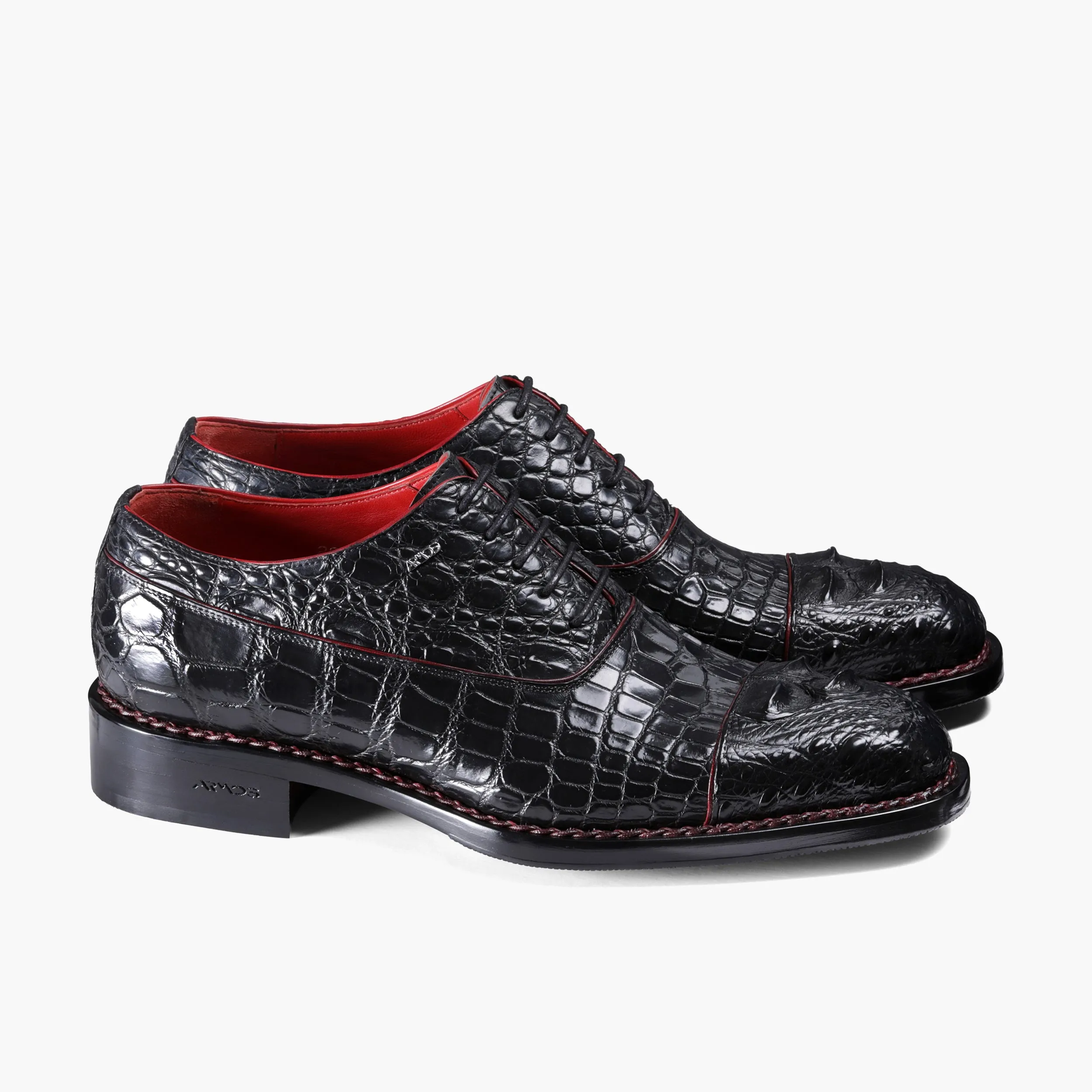 Men’s Black Crocodile Leather Cap Toe Oxford sold by Armos product image thumbnail 3