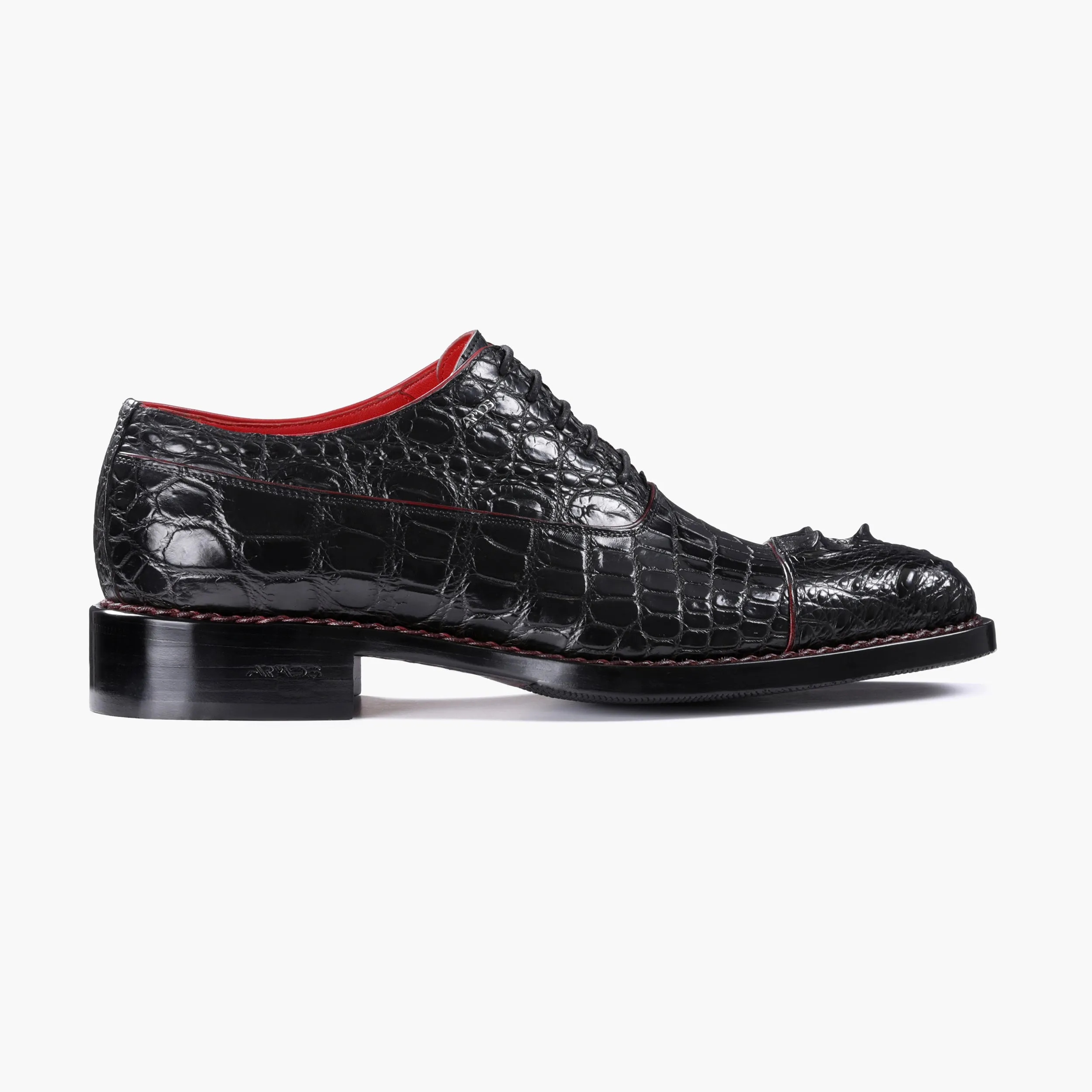 Men’s Black Crocodile Leather Cap Toe Oxford sold by Armos