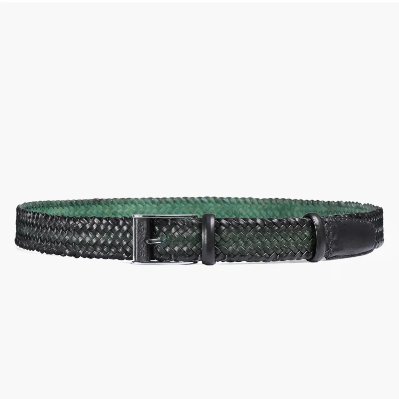 Men’s Green Patina Braided Leather Belt made by Armos