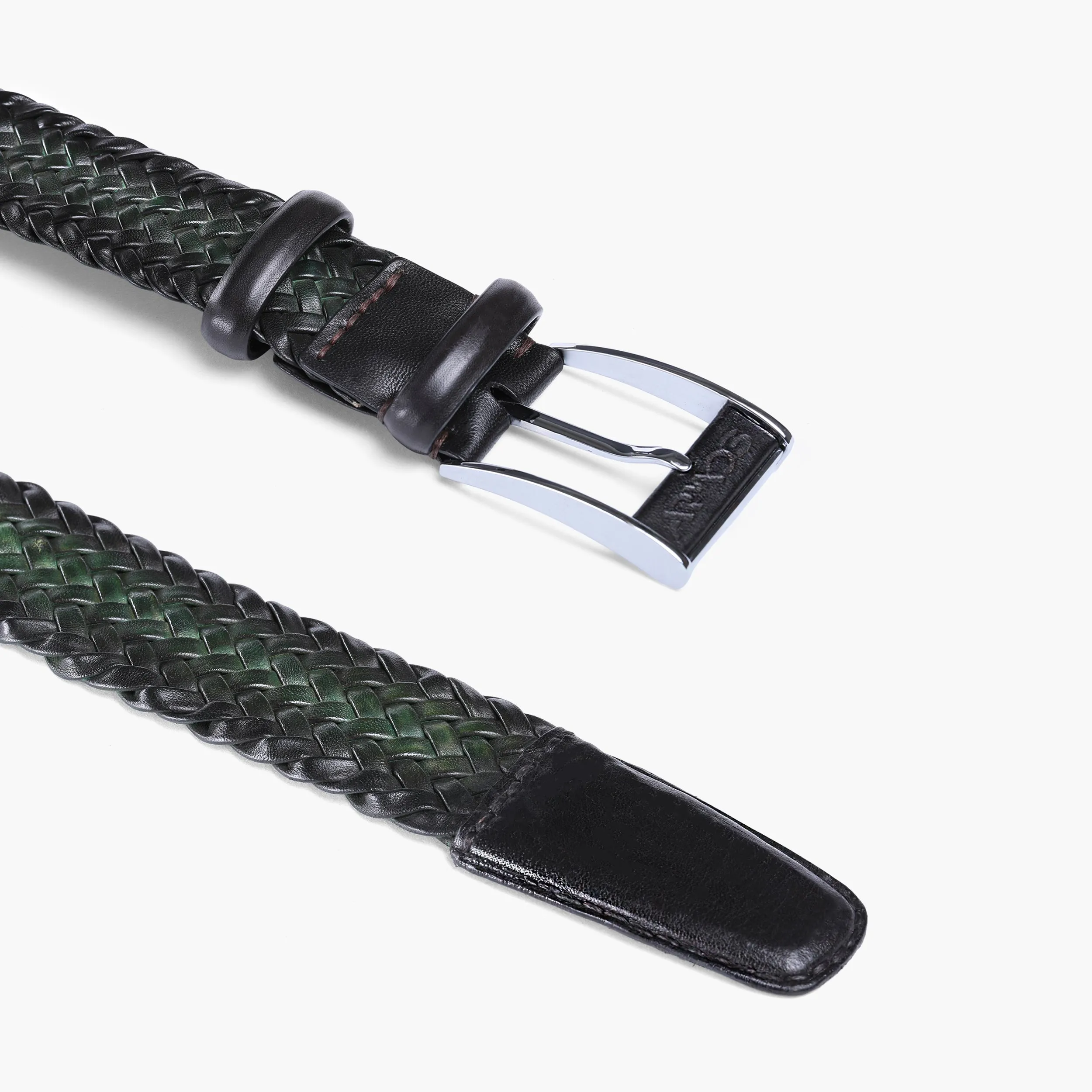 Men’s Green Patina Braided Leather Belt sold by Armos product image thumbnail 4