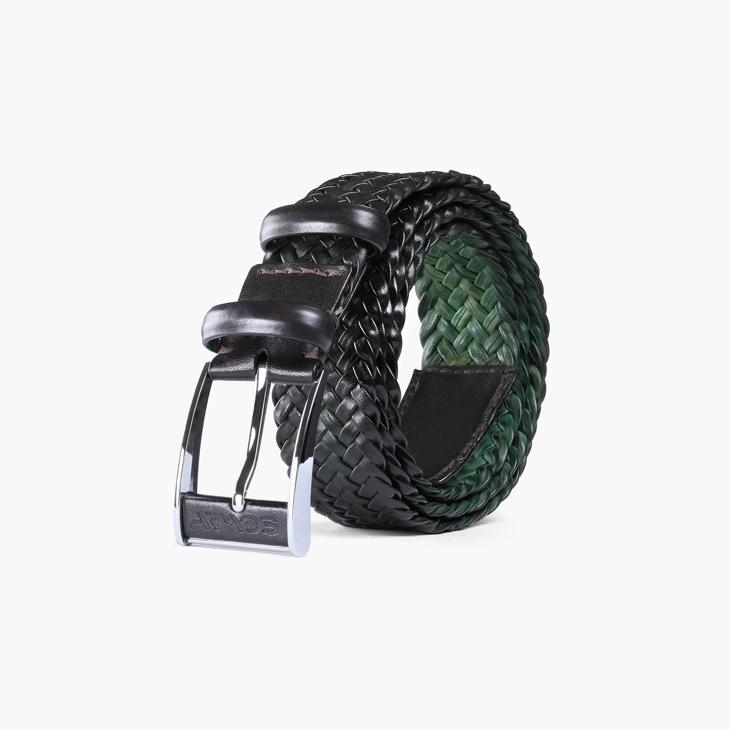 Men’s Green Patina Braided Leather Belt sold by Armos product image thumbnail 3