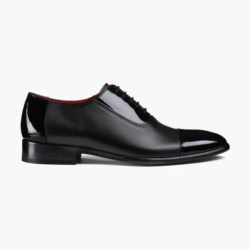 Men’s Black Patent Cap-Toe Oxford made by Armos