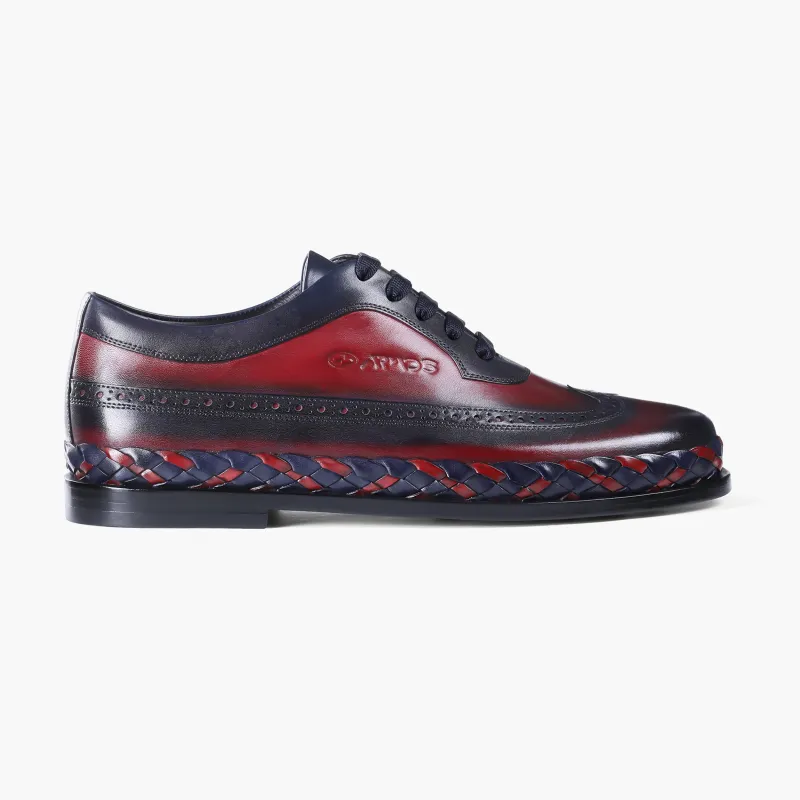 Men’s Red & Black Patina Longwing Oxford made by Armos