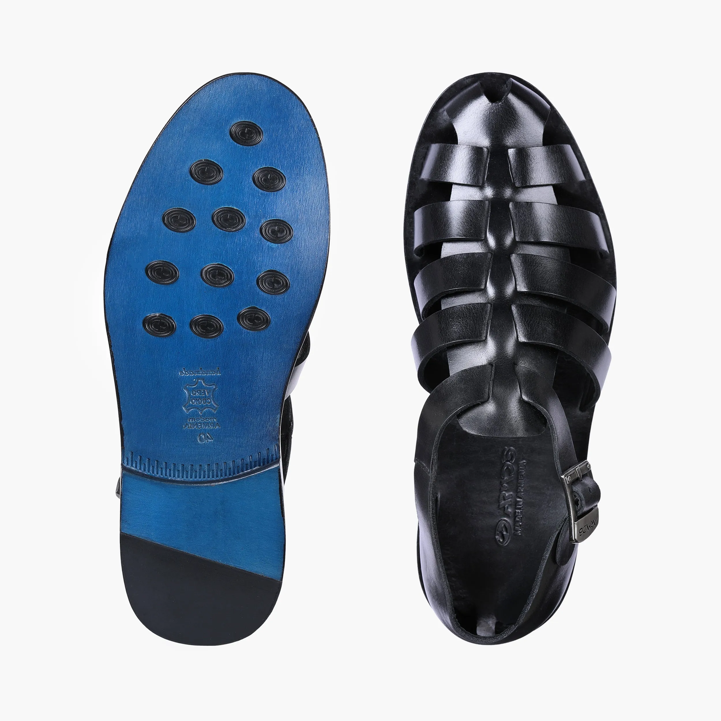 Men’s Black Leather Fisherman Sandal sold by Armos product image thumbnail 5