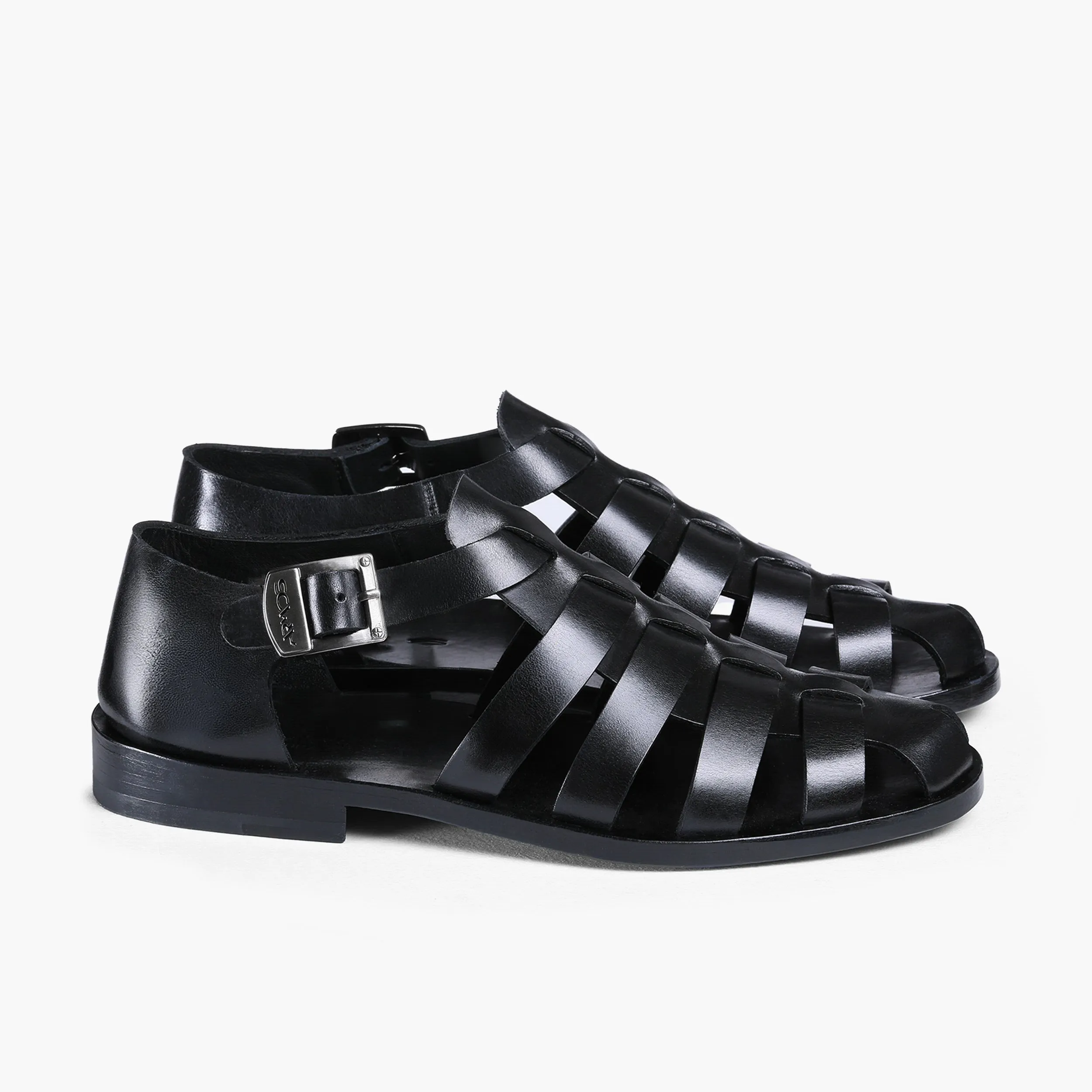 Men’s Black Leather Fisherman Sandal sold by Armos product image thumbnail 3