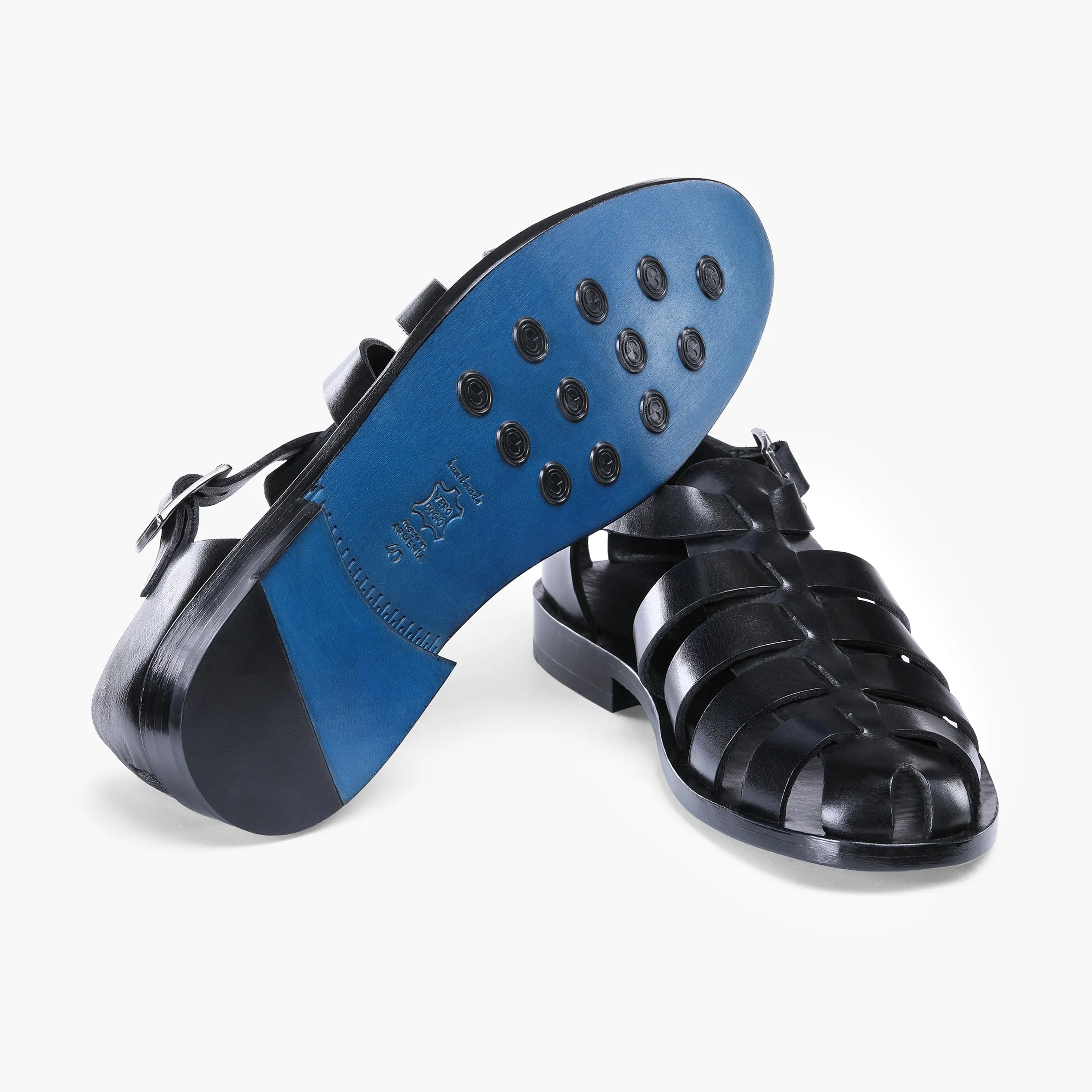 Men’s Black Leather Fisherman Sandal sold by Armos product image thumbnail 4