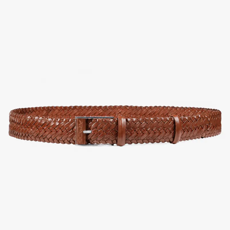 Men’s Cognac Braided Leather Belt made by Armos