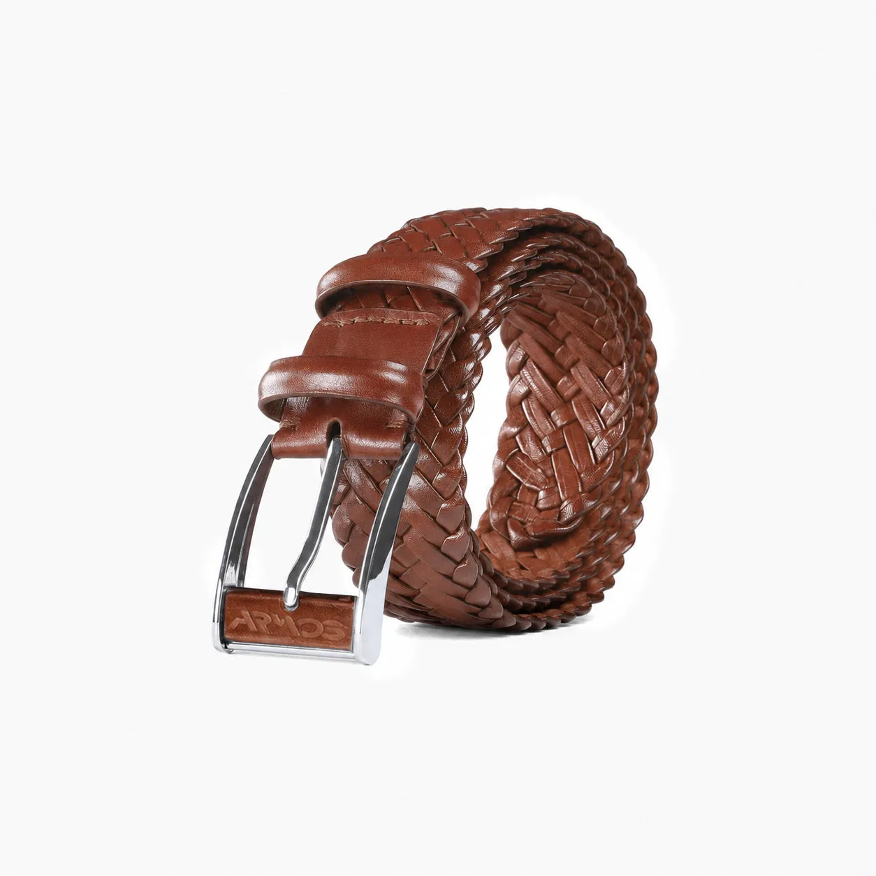 Men’s Cognac Braided Leather Belt sold by Armos product image thumbnail 5