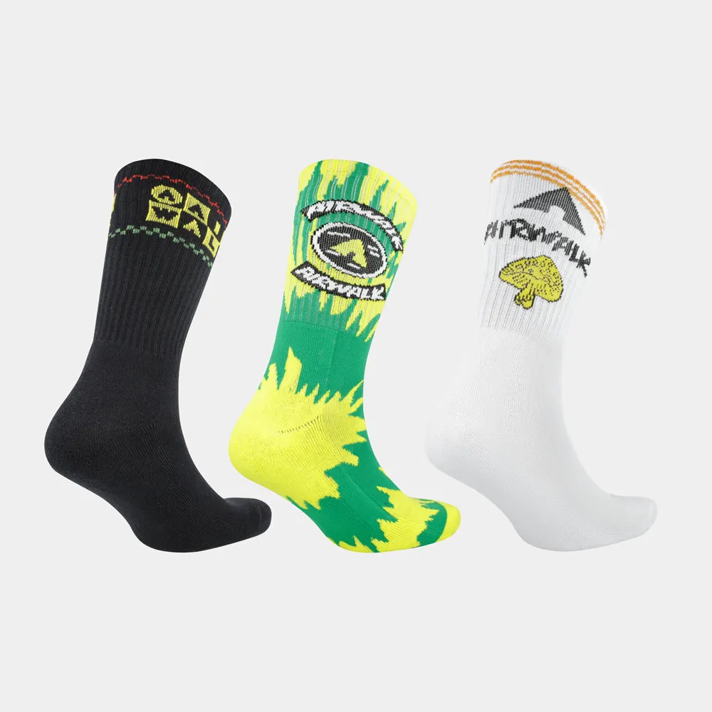 Airwalk Unisex 3 Pack Logo Sock Green/Multi _ 181761 _ Green sold by Tekkie Town
