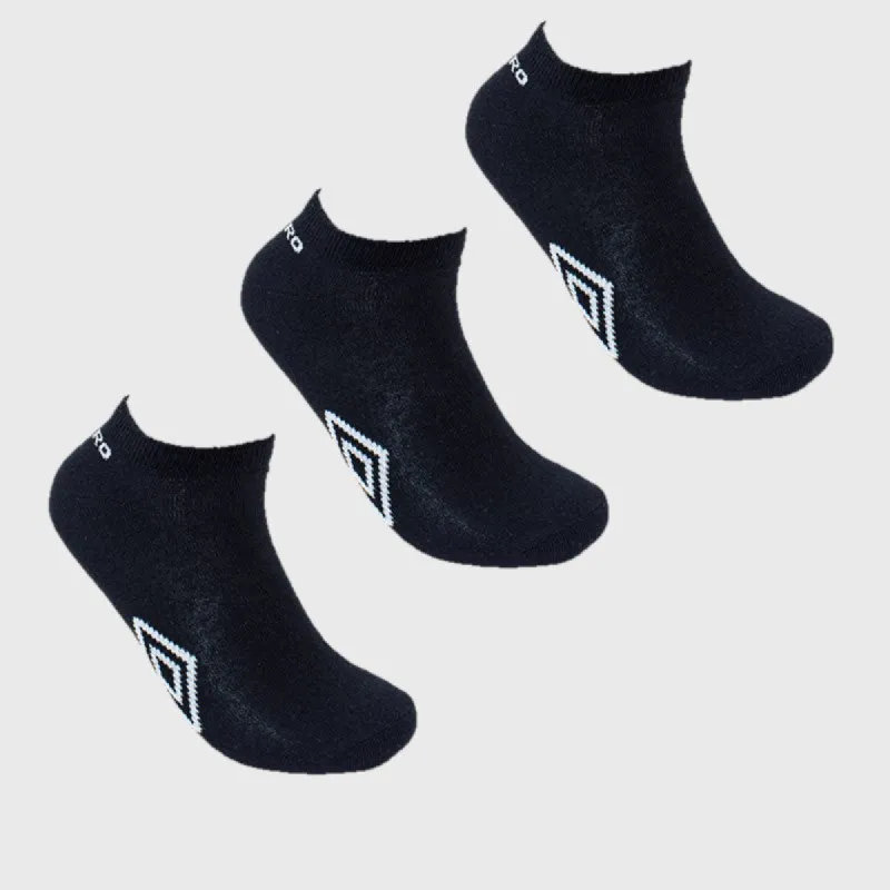 Umbro Unisex 3 Pack Ankle Socks Black sold by Tekkie Town