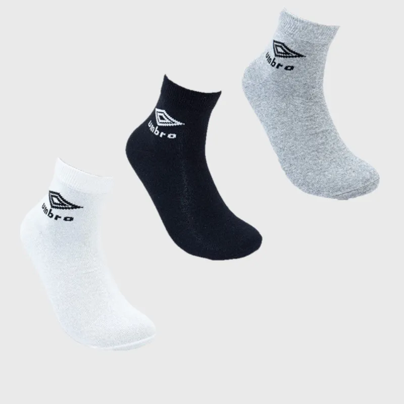 Umbro Unisex 3 Pack Ankle Socks Multi sold by Tekkie Town