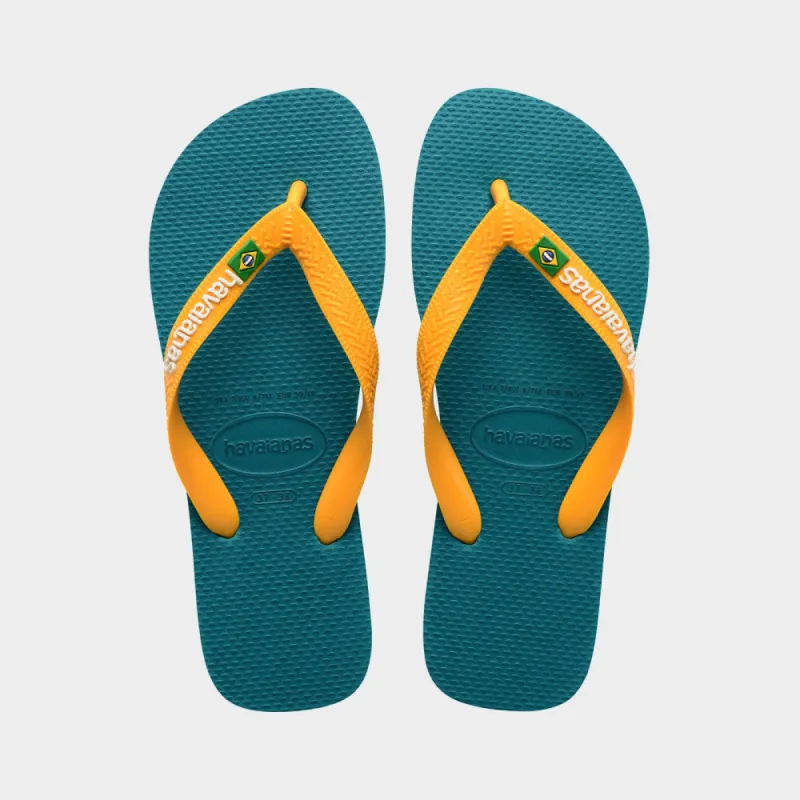 Havaianas Unisex Brazil Logo Vibe Thong Green/Yellow _ 180854 _ Green sold by Tekkie Town