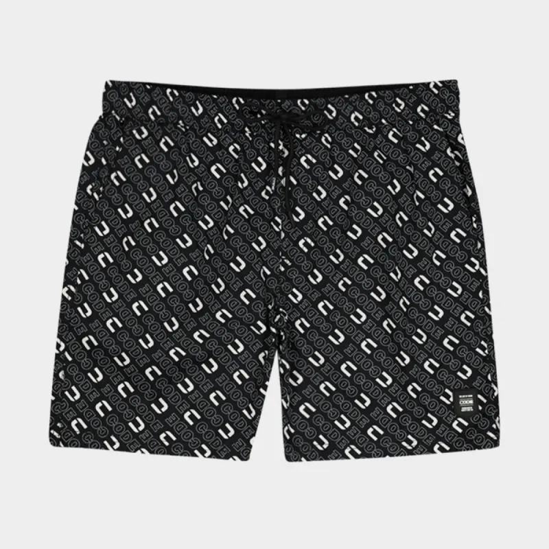 Code Mens AOP Pool Short Black/White _ 182621 _ Black sold by Tekkie Town
