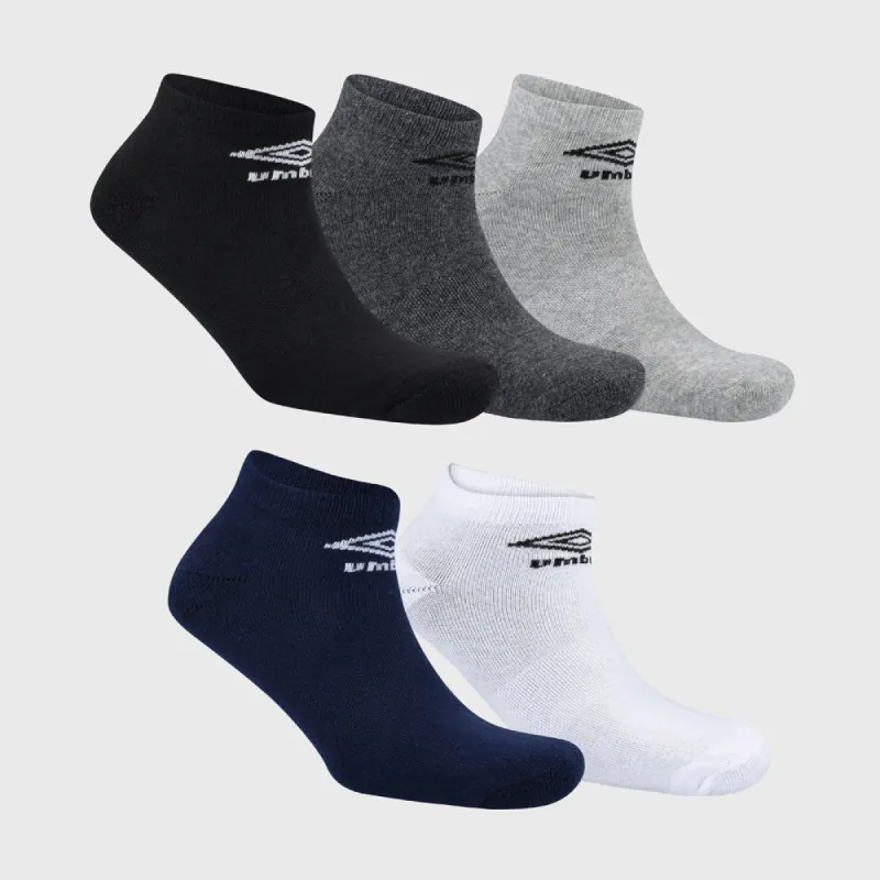 Umbro Unisex 5 Pack Core Hidden Socks Multi sold by Tekkie Town