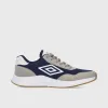 Umbro Mens Ancoats Sneaker Grey/blue _ 181743 _ Grey sold by Tekkie Town
