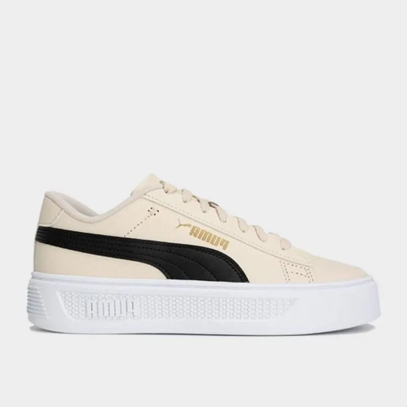 Puma Womens Smash Platform V3 Sneaker Beige/Black _ 173970 _ Beige made by Tekkie Town
