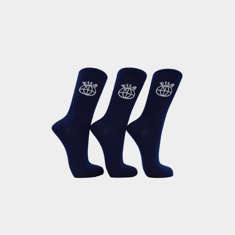 Fila Unisex 3pk Porter Tube Sock Blue _ 181133 _ Blue sold by Tekkie Town