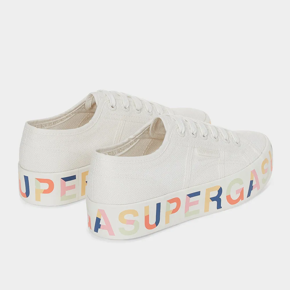 Superga Womens 2740 Lettering Sneaker White/Multi _ 180129 _ White sold by Tekkie Town product image thumbnail 4