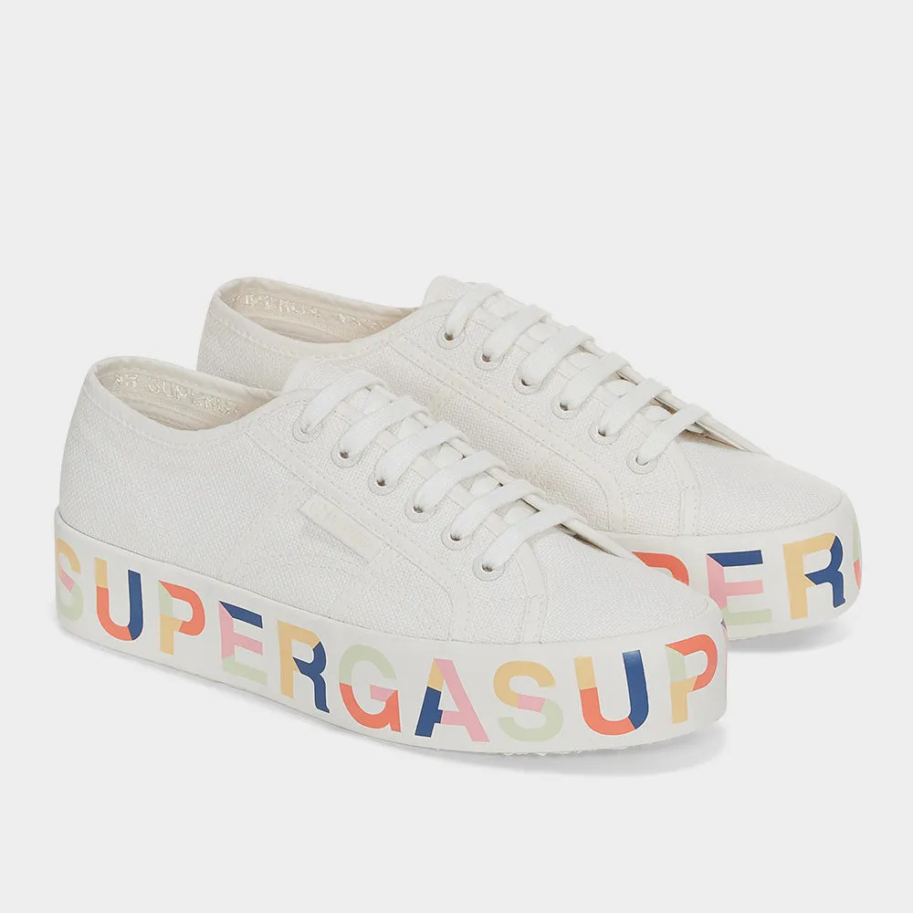 Superga Womens 2740 Lettering Sneaker White/Multi _ 180129 _ White sold by Tekkie Town product image thumbnail 5