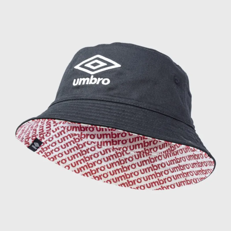 Umbro Mens Diamond Reversible Bucket Hat Black/Red _ 169218 _ Black sold by Tekkie Town