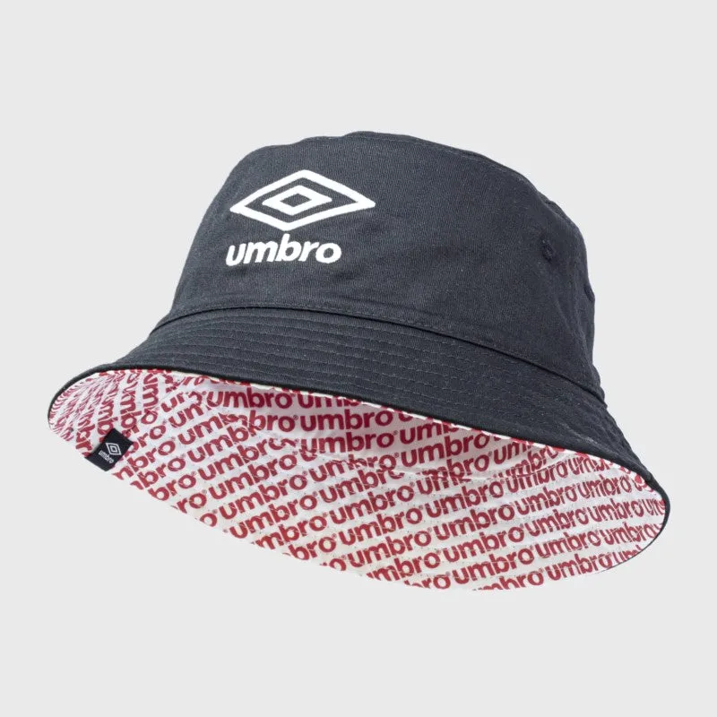 Umbro Mens Diamond Reversible Bucket Hat Black/Red _ 169218
