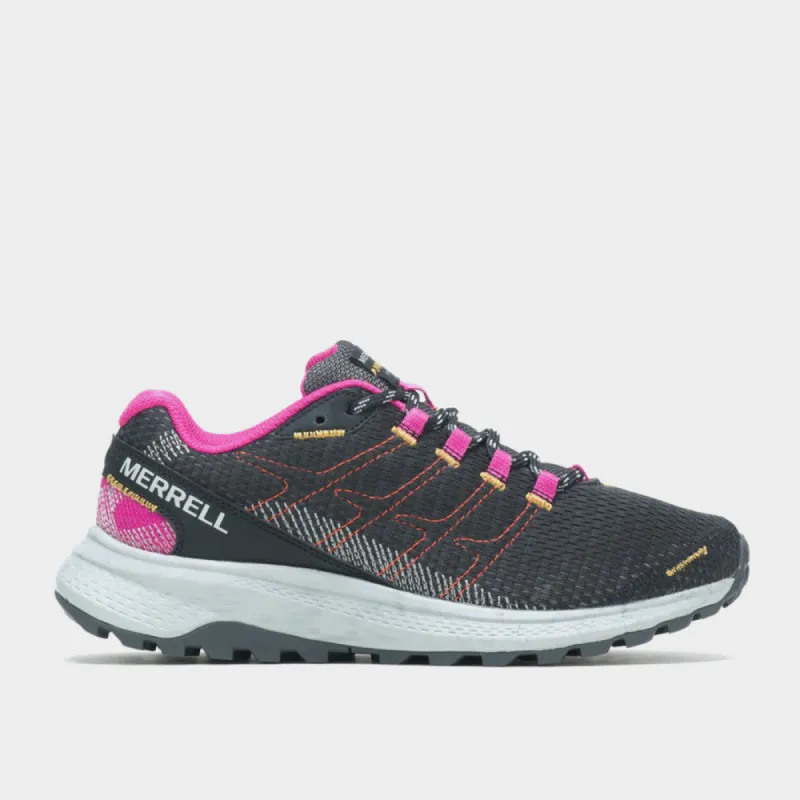Merrell Womens Fly Strike Trail Running Shoe Black/Multi _ 173523 _ Black sold by Tekkie Town