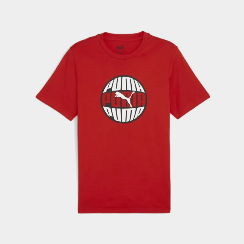 Puma Mens Graphics Circular Tee Red/Multi _ 181425 _ Red sold by Tekkie Town