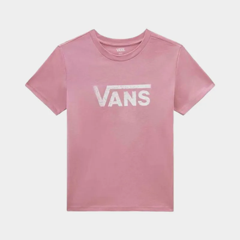 Vans Womens Drop V Tee Pink/White _ 181729 _ Pink sold by Tekkie Town