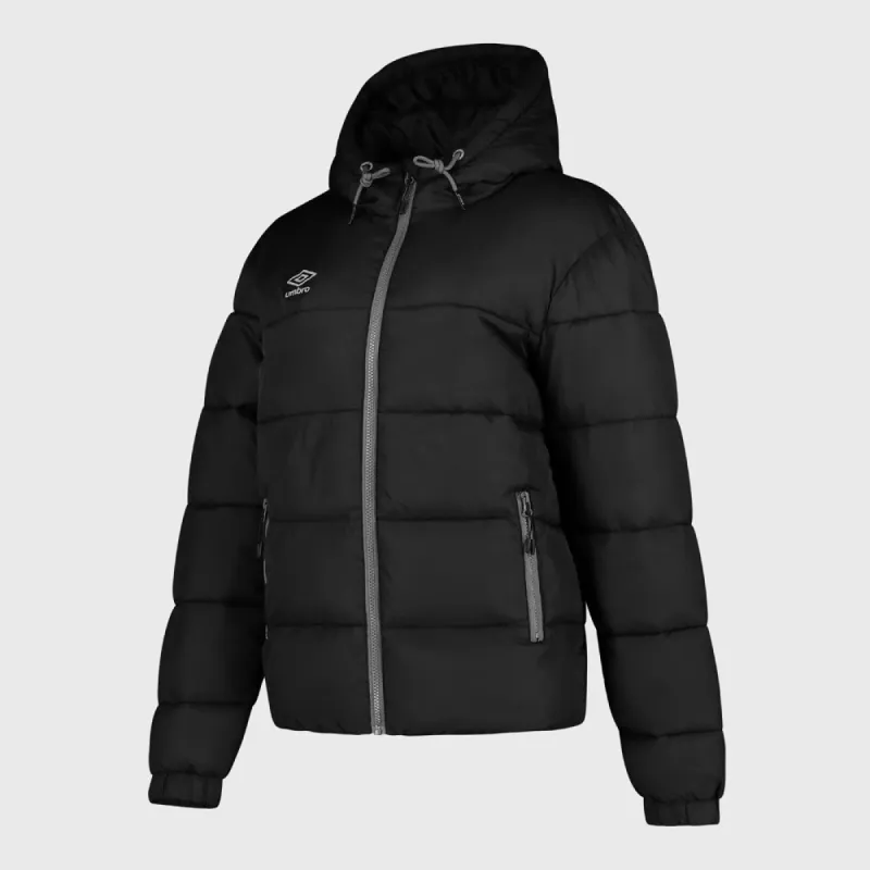◆UMBRO◆ Women's Cozy Silhouette  Down Jacket Black UP Umbro Padded Jacket, Black/Carbon, Adult Small at Amazon