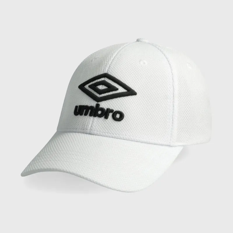 Umbro Unisex Fitted Peak Cap White/Black _ 180418 _ White sold by Tekkie Town