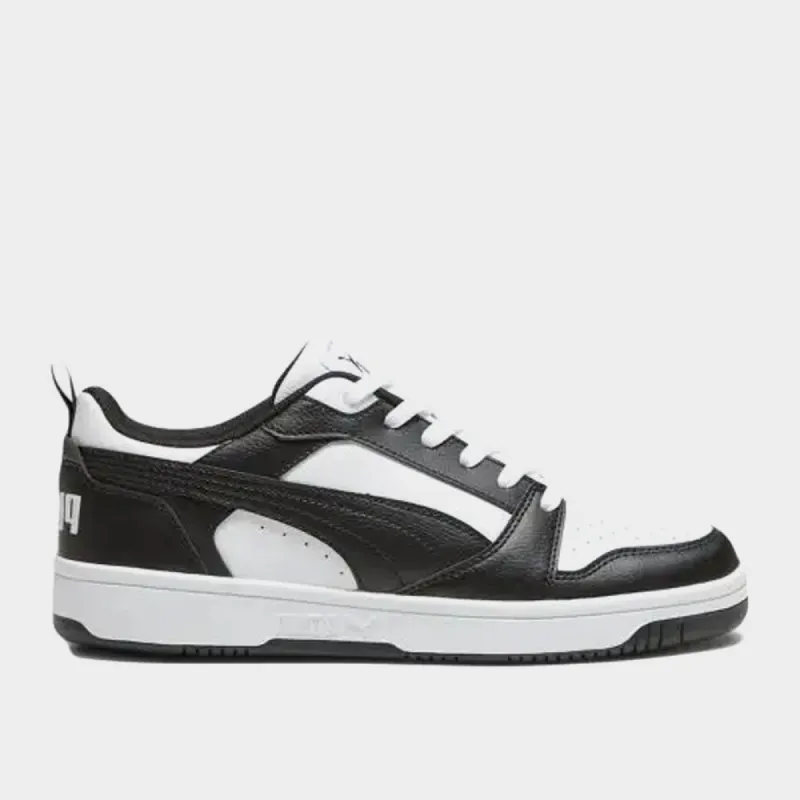 Puma Mens Rebound V6 Low Sneaker Black/White _ 174061 _ Black sold by Tekkie Town