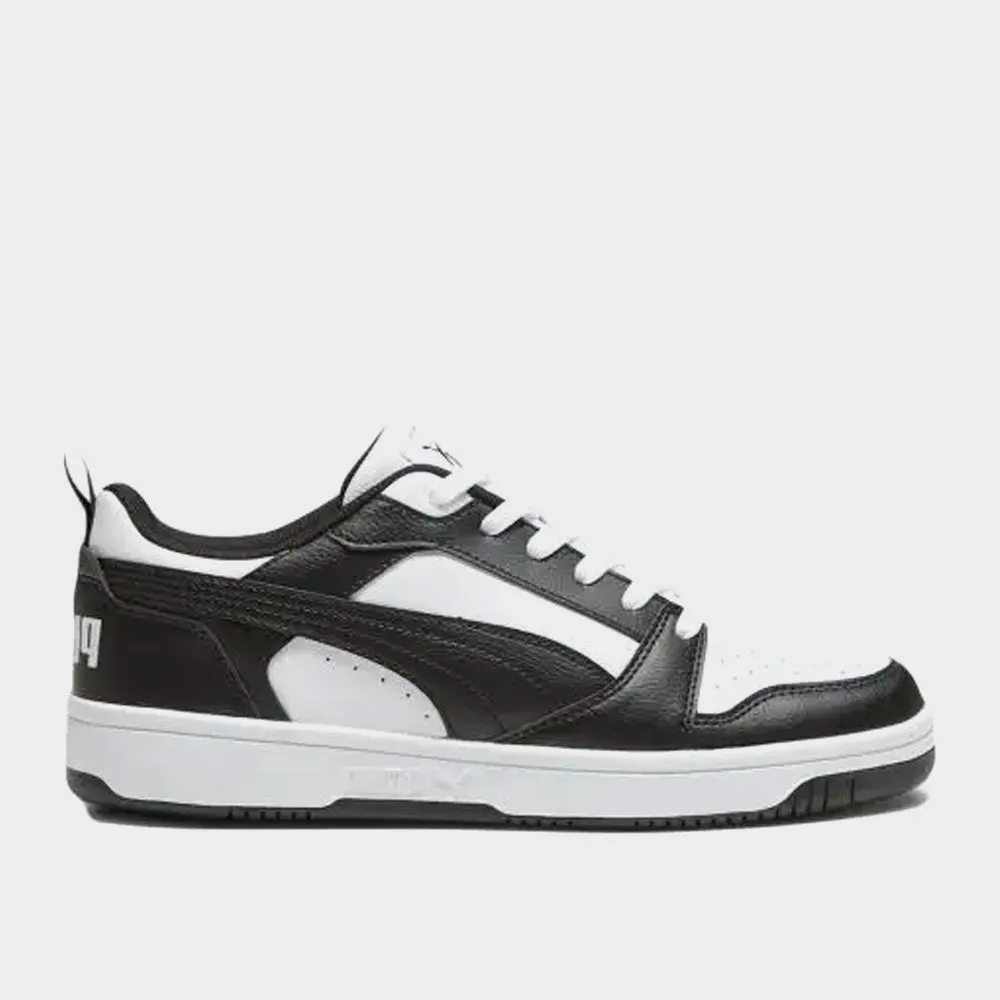 Puma Mens Rebound V6 Low Sneaker Black/White _ 174061 _ Black sold by Tekkie Town