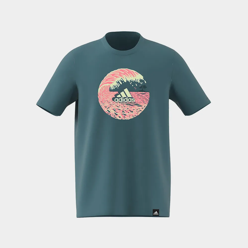 Adidas Mens Beach Tee Green/Multi _ 173628 _ Green sold by Tekkie Town
