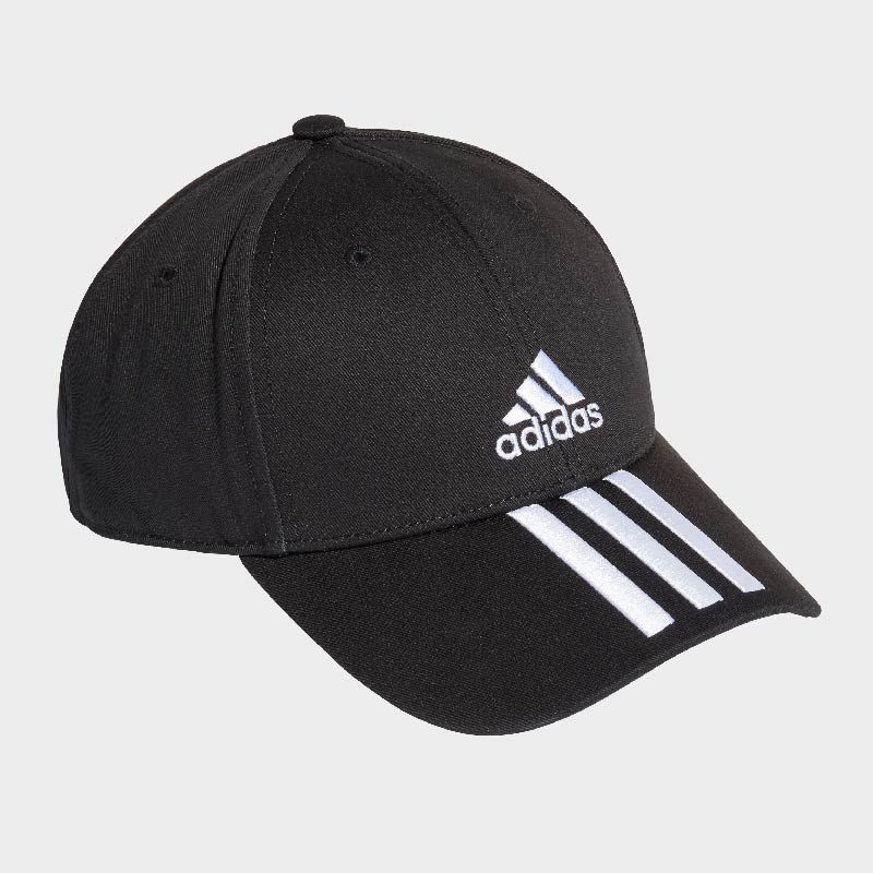 Adidas Unisex Three Stripe Cotton Cap Black/White _ 166425 _ Black sold by Tekkie Town product image thumbnail 2