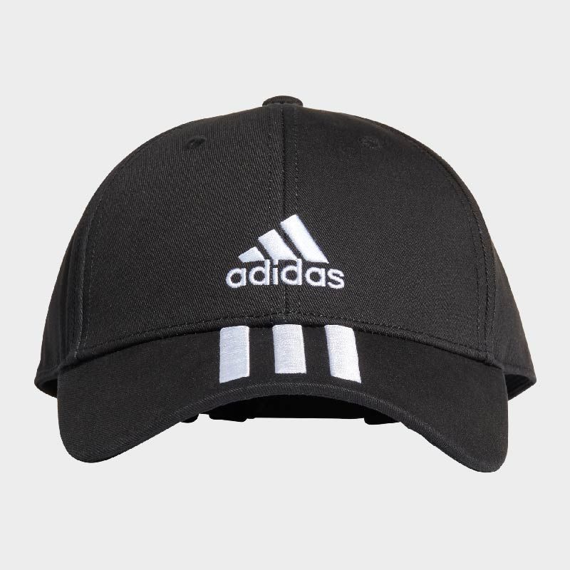 Adidas Unisex Three Stripe Cotton Cap Black/White _ 166425 _ Black sold by Tekkie Town