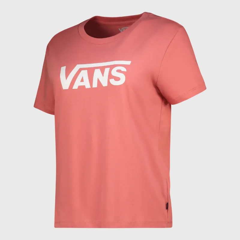 Vans Womans Drop V SS Crew T-Shirt Pink/White _ 182725 _ Pink sold by Tekkie Town