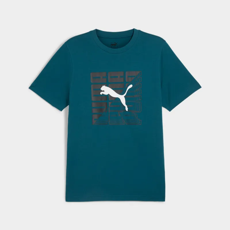 Puma Mens Graphics Wording Tee Green/Black _ 182015 _ Green sold by Tekkie Town